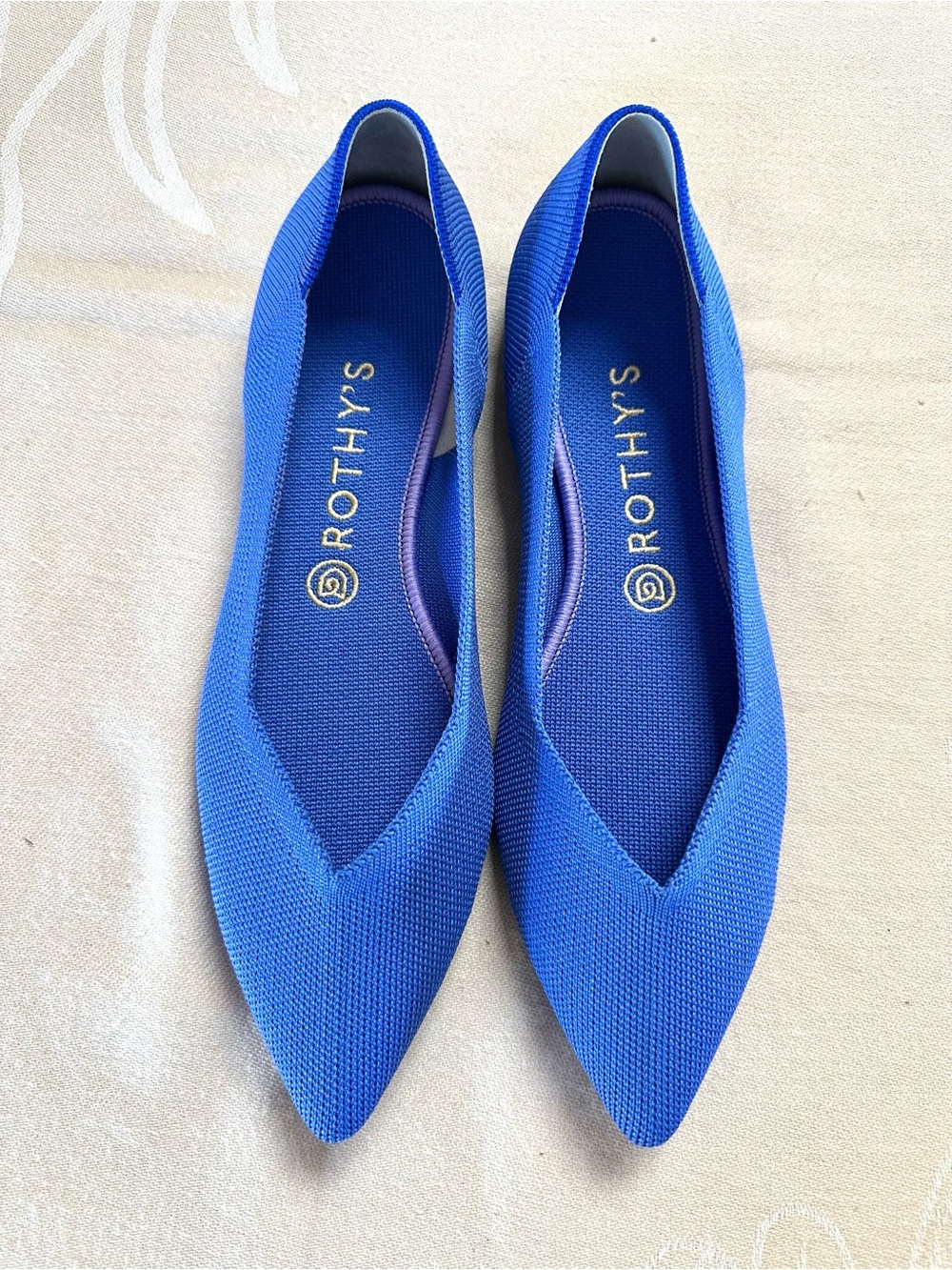 Rothy’s The Point Cobalt Blue Knit Flats Size 9.5 EUC - Picture 3 of 6
